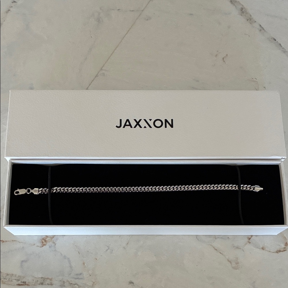 JAXXON Men’s Cuban Link 925 Silver Bracelet-5mm